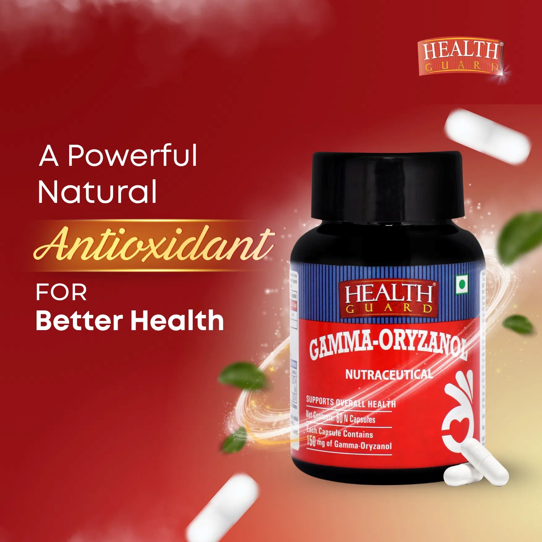 Health Guard Gamma Oryzanol Capsules, 60 Capsules - Image 2