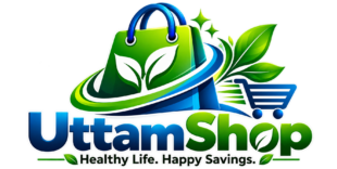 UttamShop logo – Healthy Life. Happy Savings.