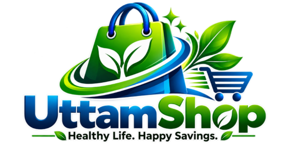 UttamShop logo – Healthy Life. Happy Savings.